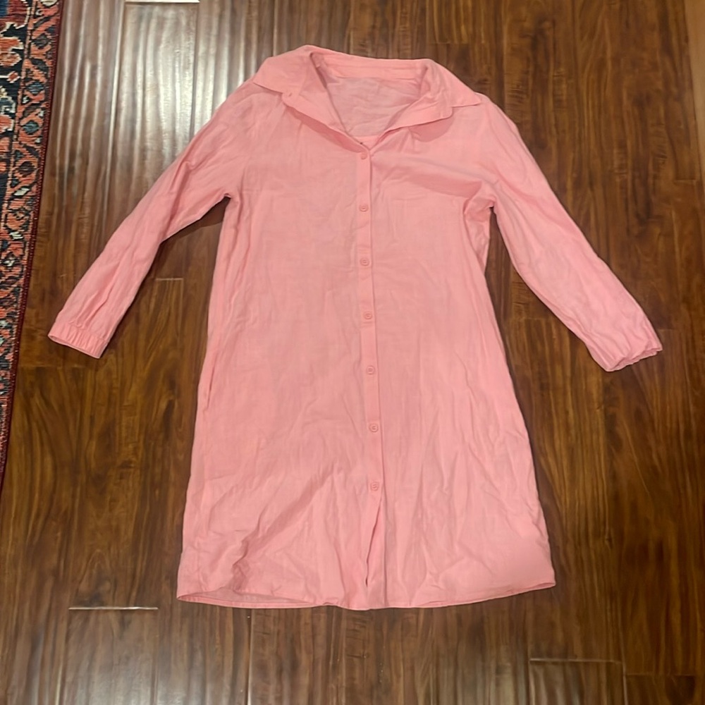 Bubblegum pink linen dress/coverup purchased in Italy